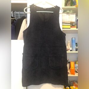 V neck corduroy dress